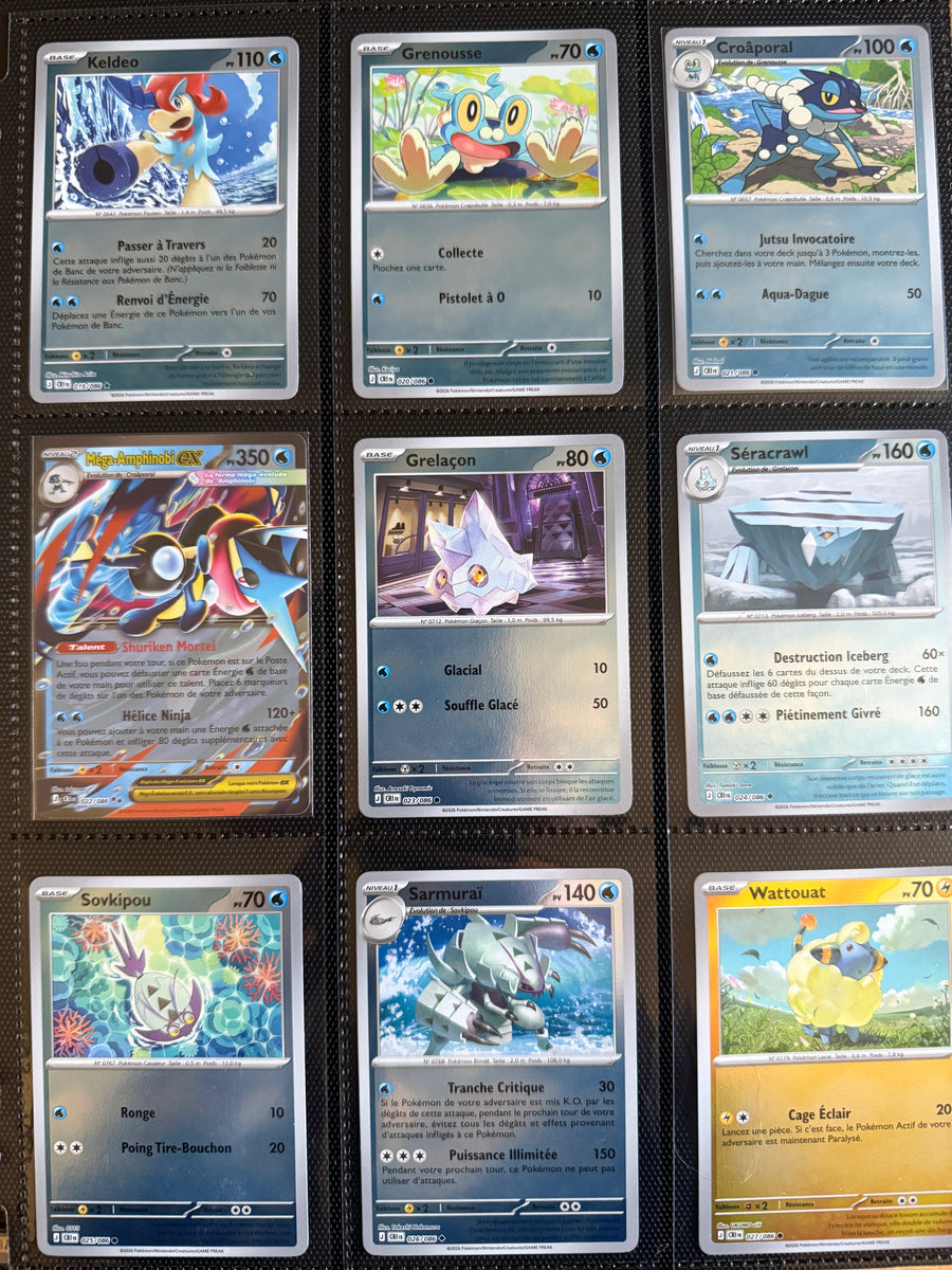 Set complet Chaos Ascendant Reverse FR - Bloc Méga-Évolution Pokémon