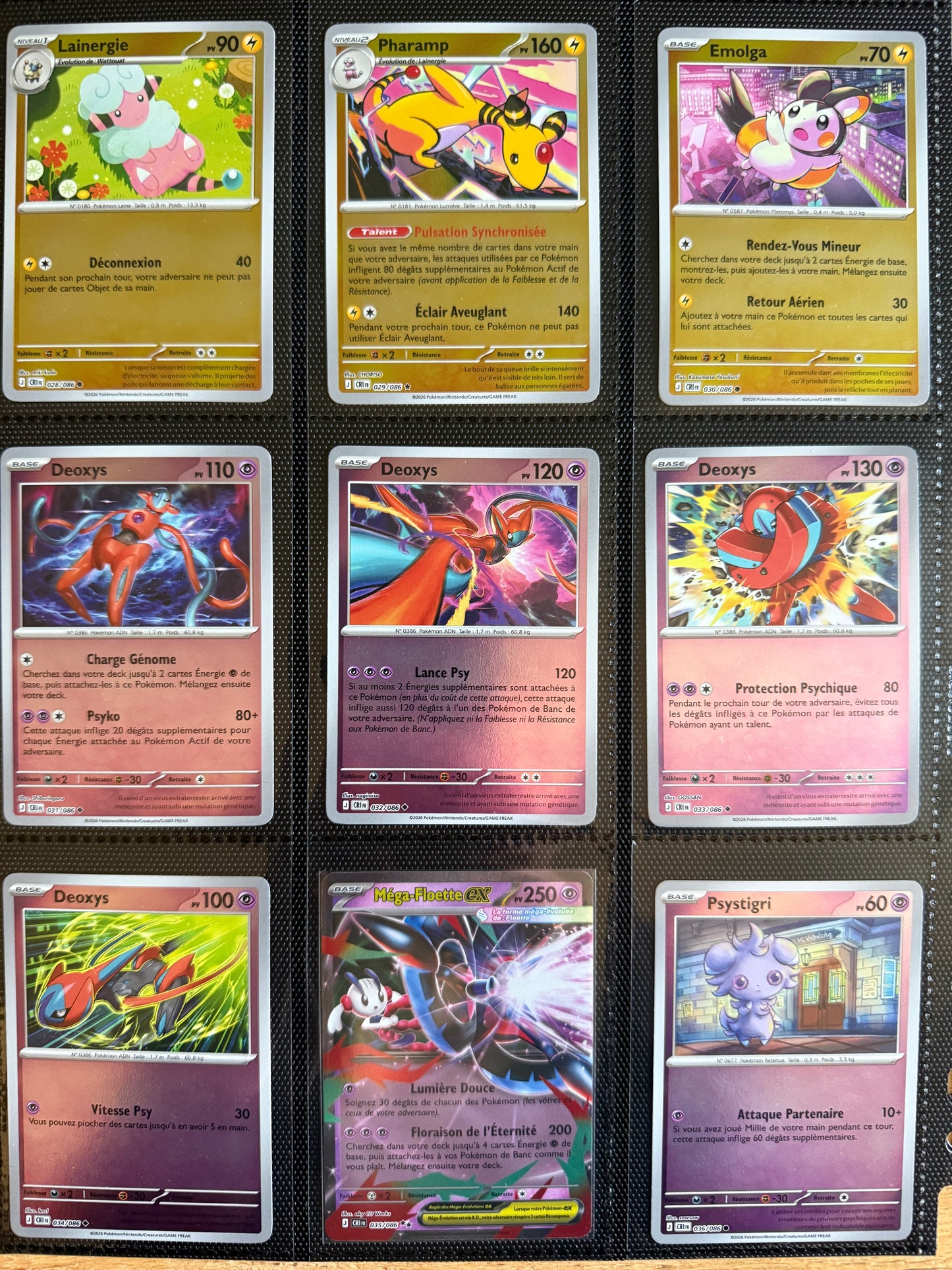 Set complet Chaos Ascendant Reverse FR - Bloc Méga-Évolution Pokémon