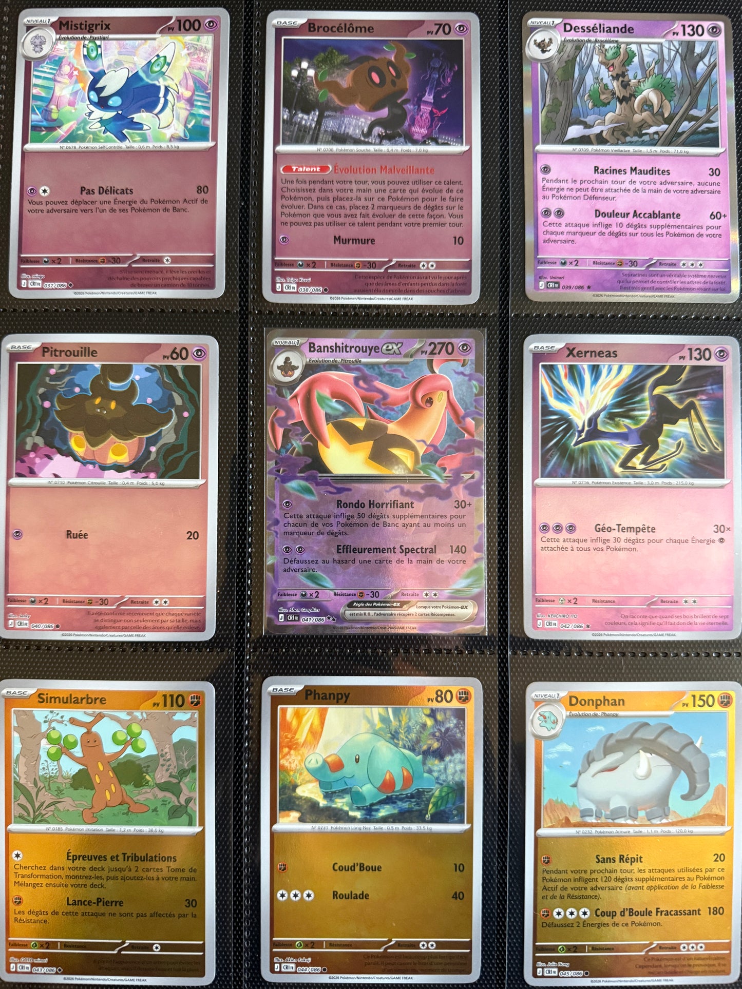 Set complet Chaos Ascendant Reverse FR - Bloc Méga-Évolution Pokémon