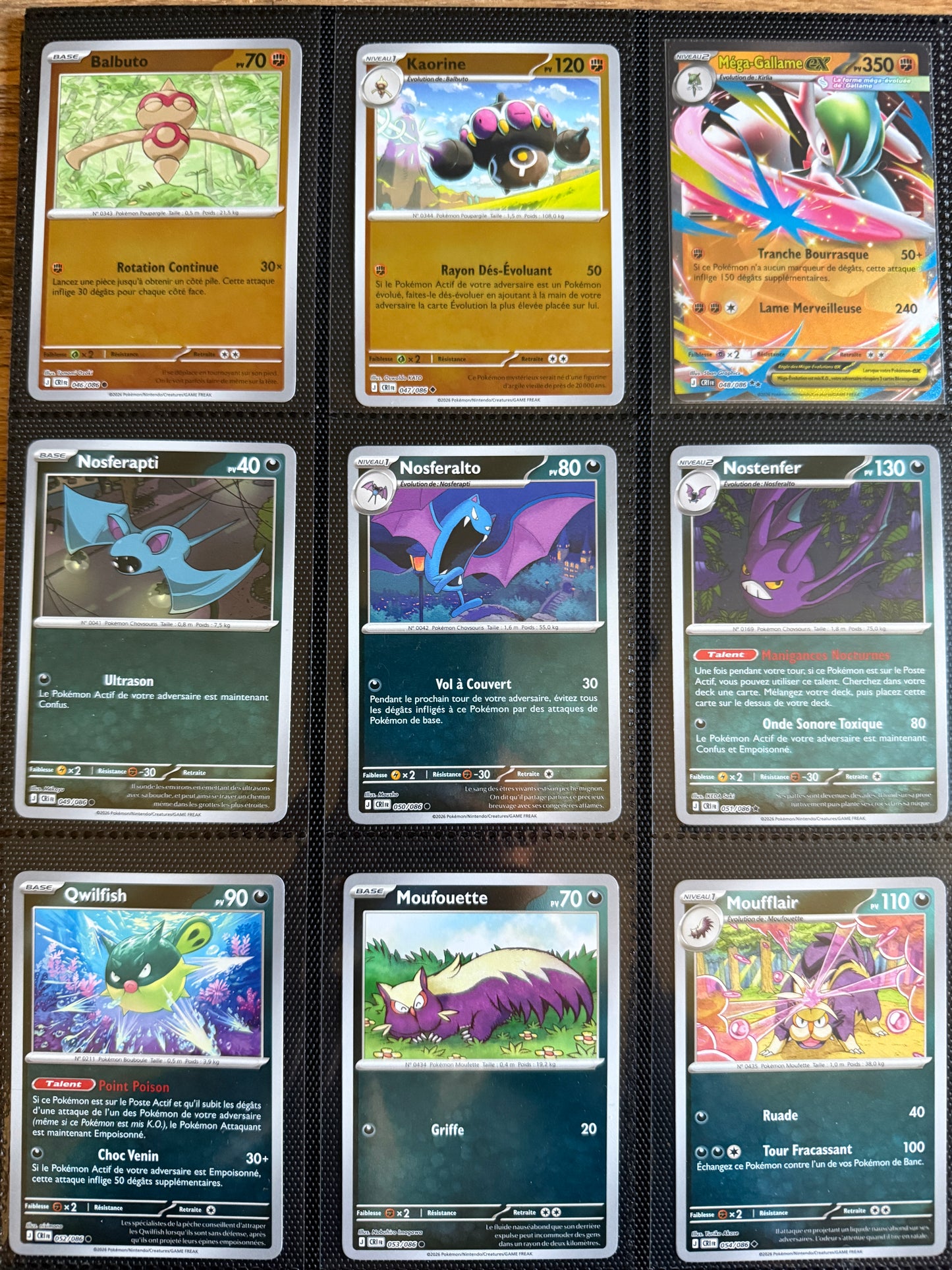 Set complet Chaos Ascendant Reverse FR - Bloc Méga-Évolution Pokémon