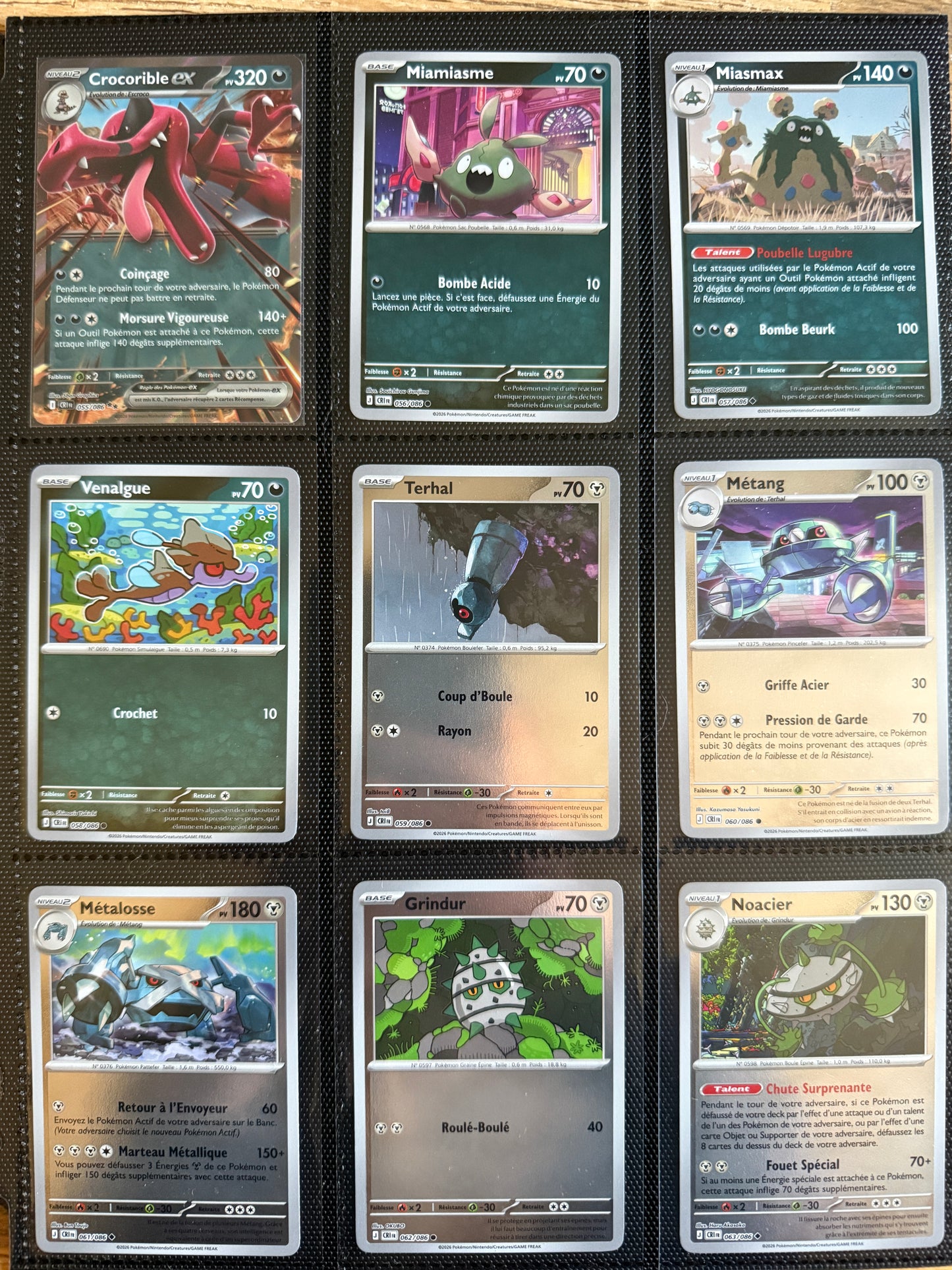Set complet Chaos Ascendant Reverse FR - Bloc Méga-Évolution Pokémon