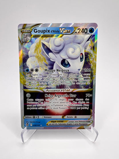 Goupix D'Alola VSTAR 034/195 - Tempete Argentee – Tempete Argentee – Carte Pokémon Holo Rare Vstar