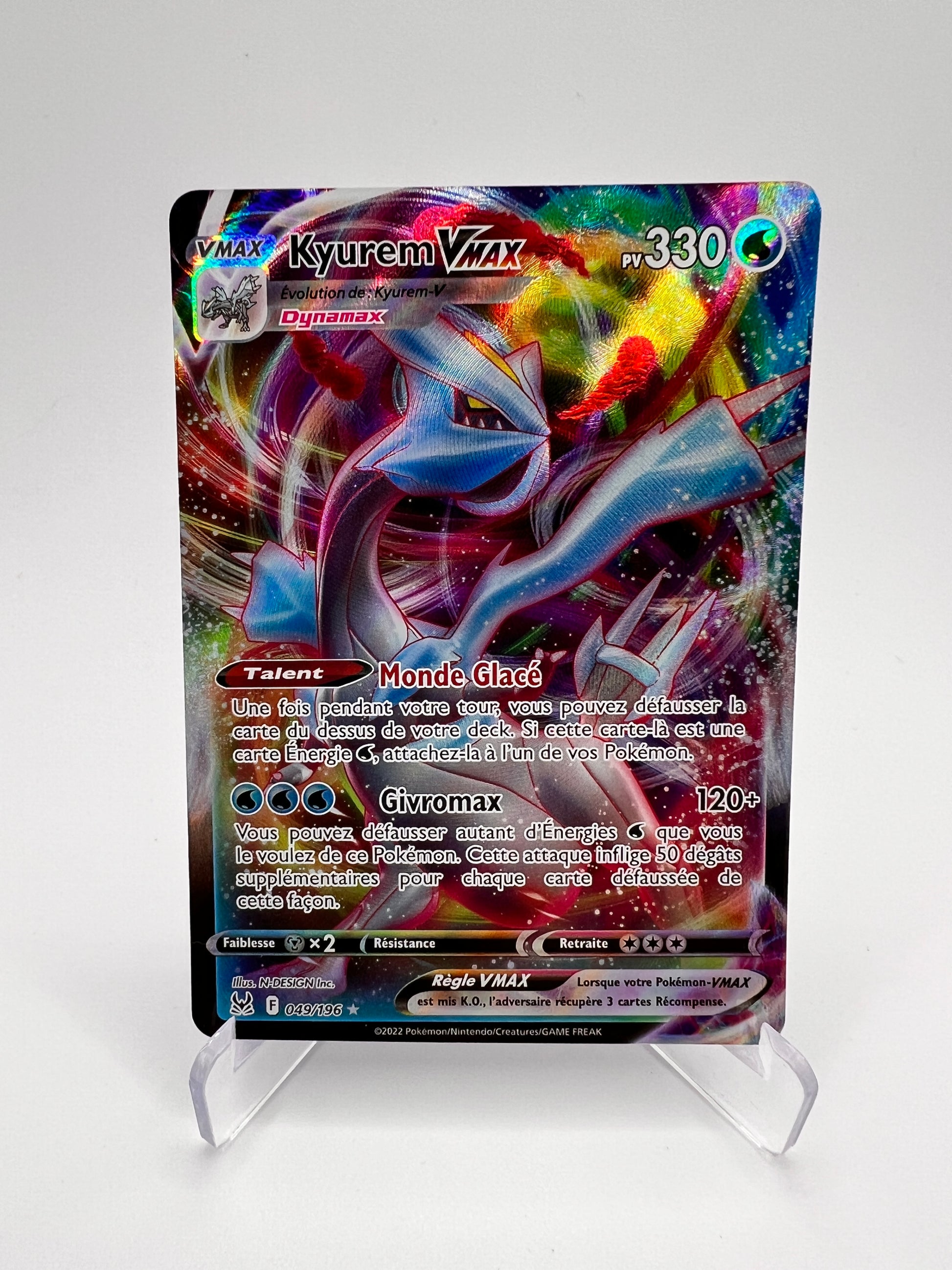 Kyurem VMAX 049/196 - Origine Perdue – Origine Perdue – Carte Pokémon Holo Rare Vmax – Origine perdue – FR