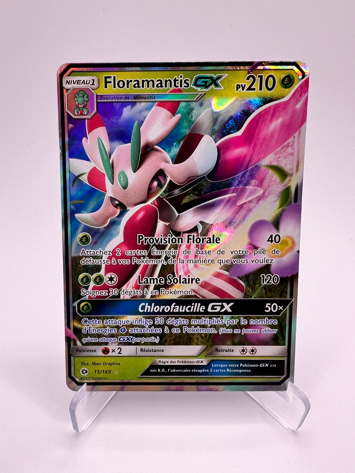 Floramantis GX 015/149 - Soleil Et Lune – Soleil Et Lune – Carte Pokémon Double Rare