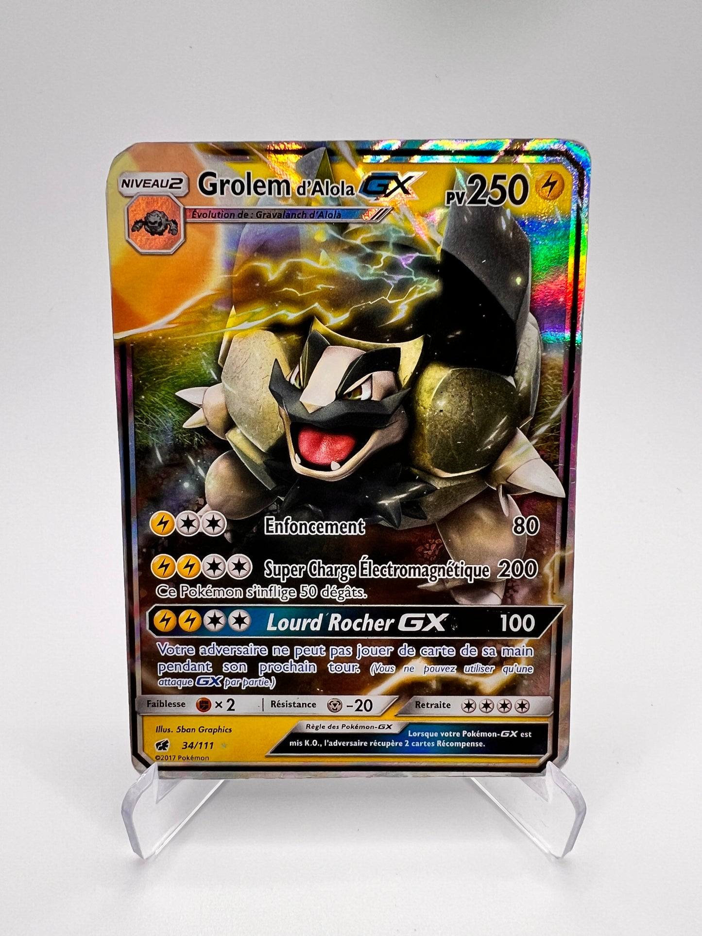 Grolem D'Alola GX 34/111 - Poings Furi – Poings Furi – Carte Pokémon Rare