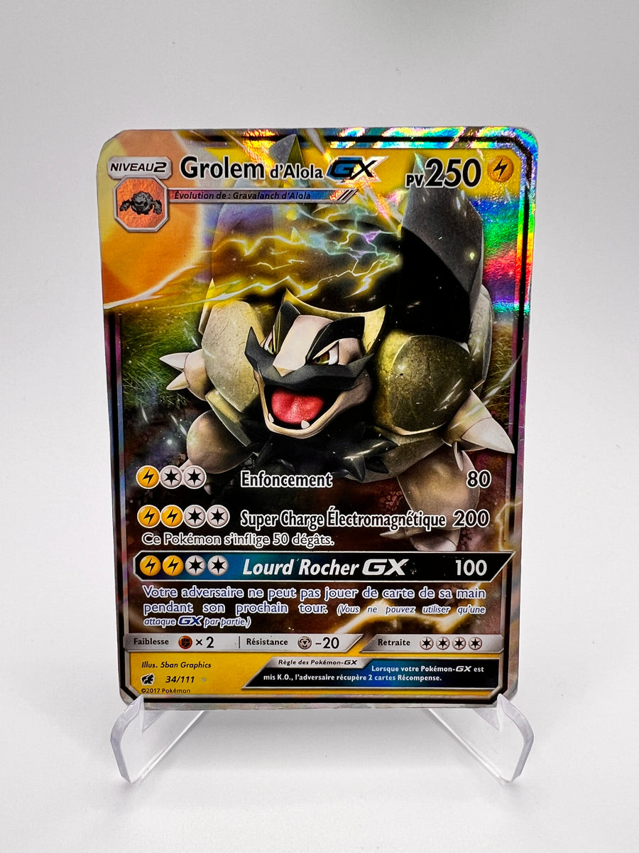 Grolem D'Alola GX 34/111 - Poings Furi – Poings Furi – Carte Pokémon Rare