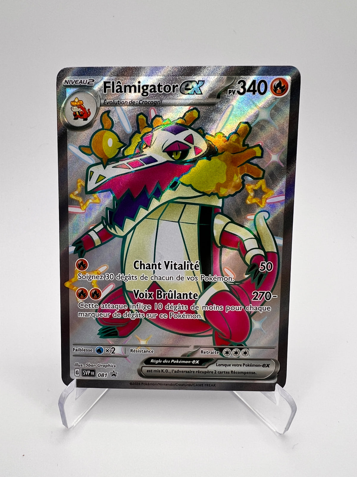 Flâmigator ex 081 – Carte Pokémon Promo