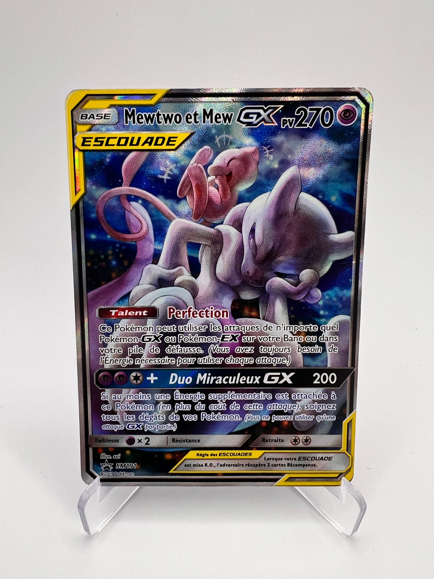 Mewtwo et Mew GX SM191 - Promos Black Star Soleil Lune