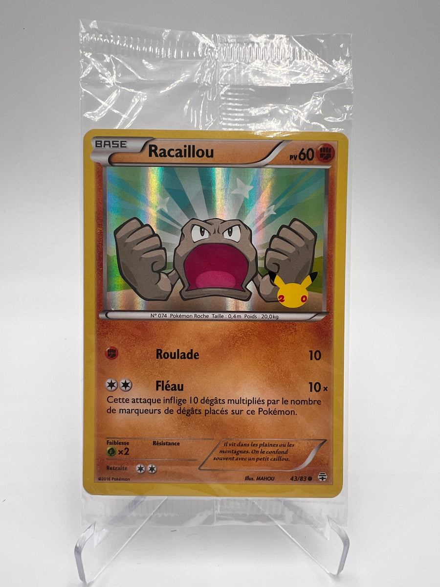 Racaillou 43/83 – Stamp 20 ans – Générations – Scellé – Carte Pokémon