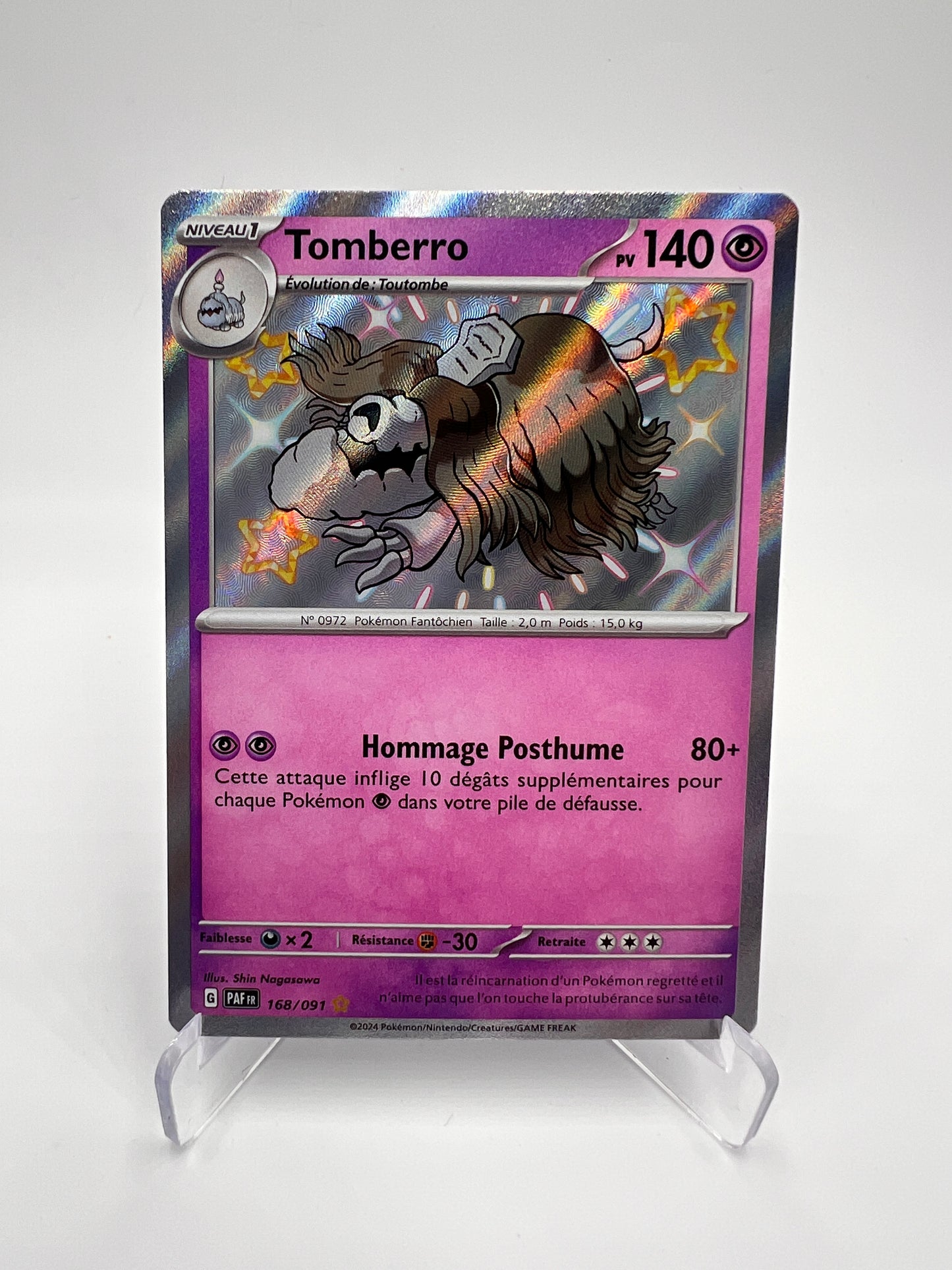 Tomberro 168/091 – Shiny – Destinées de Paldea – NM – Carte Pokémon
