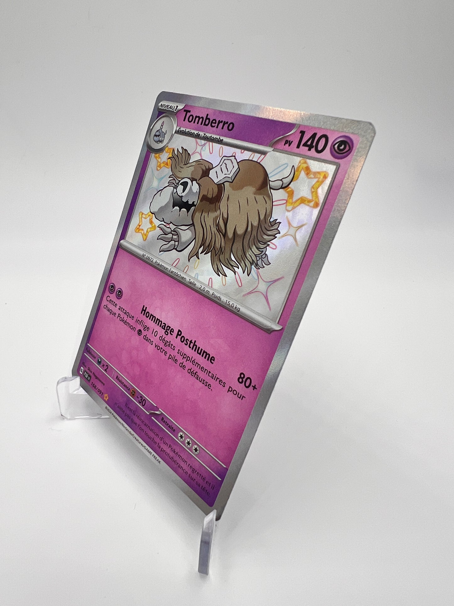 Tomberro 168/091 – Shiny – Destinées de Paldea – NM – Carte Pokémon