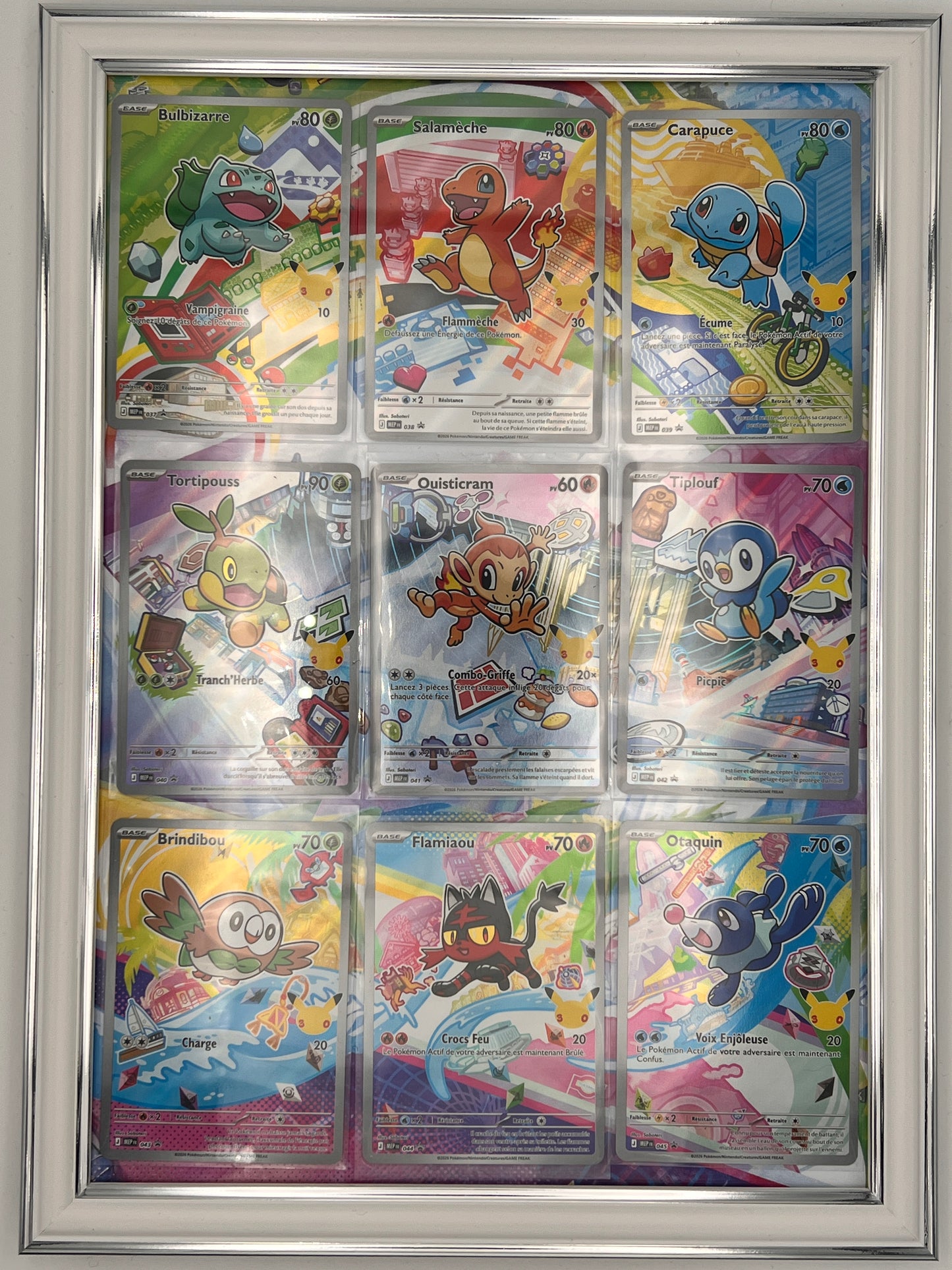 Starter Pokémon First Partner – Set Complet 9 Cartes Promo Illustration Rare – Kanto Sinnoh Alola – Encadré Noir ou Blanc – NM – Carte Pokémon