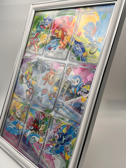 Starter Pokémon First Partner – Set Complet 9 Cartes Promo Illustration Rare – Kanto Sinnoh Alola – Encadré Noir ou Blanc – NM – Carte Pokémon