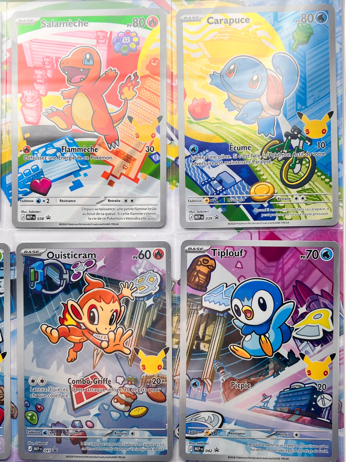 Starter Pokémon First Partner – Set Complet 9 Cartes Promo Illustration Rare – Kanto Sinnoh Alola – Encadré Noir ou Blanc – NM – Carte Pokémon
