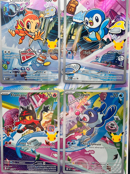 Starter Pokémon First Partner – Set Complet 9 Cartes Promo Illustration Rare – Kanto Sinnoh Alola – Encadré Noir ou Blanc – NM – Carte Pokémon