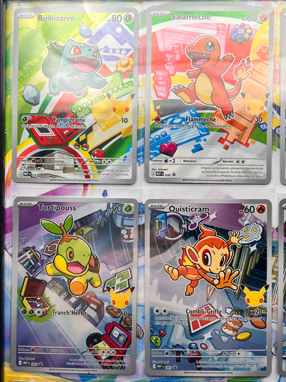 Starter Pokémon First Partner – Set Complet 9 Cartes Promo Illustration Rare – Kanto Sinnoh Alola – Encadré Noir ou Blanc – NM – Carte Pokémon