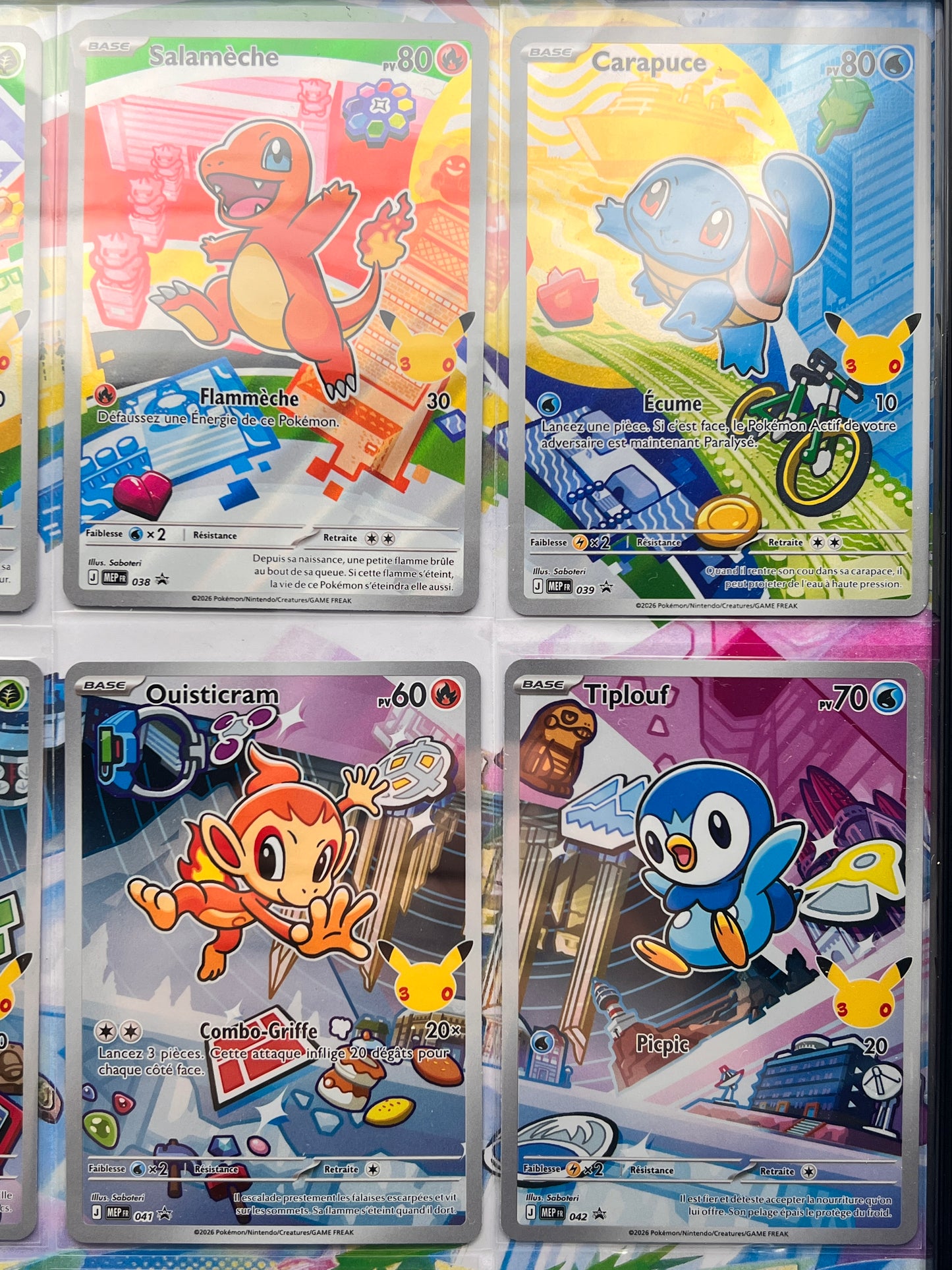 Starter Pokémon First Partner – Set Complet 9 Cartes Promo Illustration Rare – Kanto Sinnoh Alola – Encadré Noir ou Blanc – NM – Carte Pokémon
