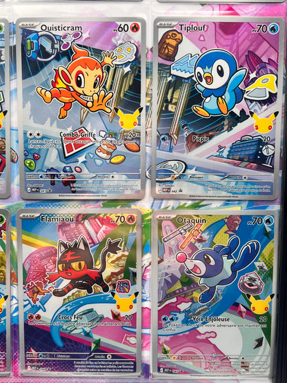 Starter Pokémon First Partner – Set Complet 9 Cartes Promo Illustration Rare – Kanto Sinnoh Alola – Encadré Noir ou Blanc – NM – Carte Pokémon