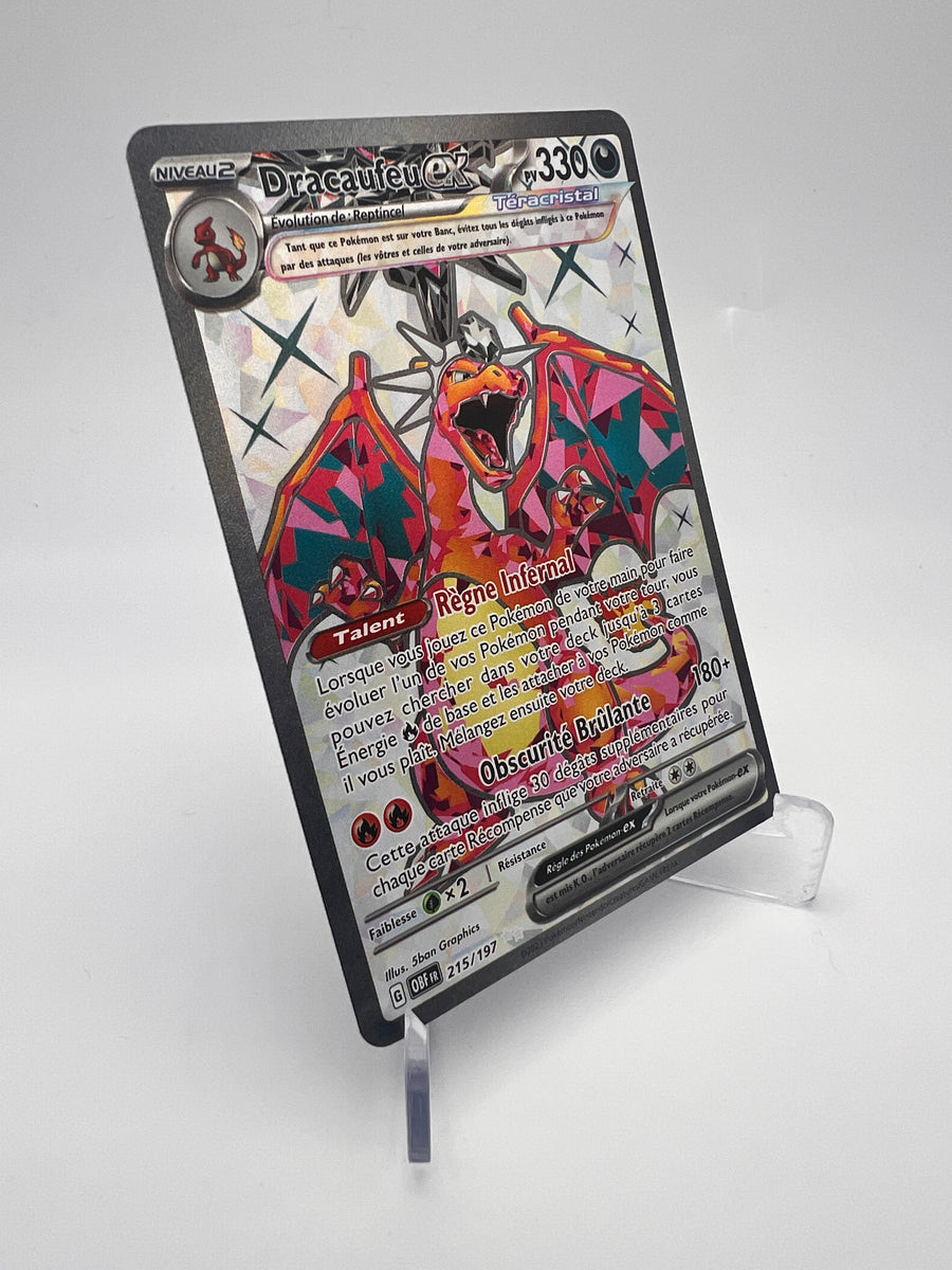 Dracaufeu ex 215/197 – Téracristal – Flammes Obsidiennes – NM – Carte Pokémon