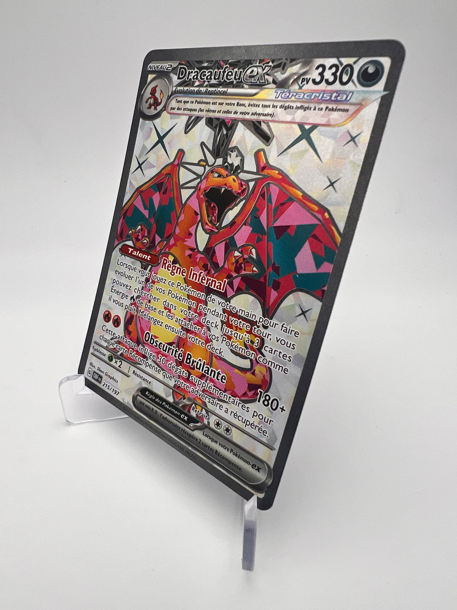 Dracaufeu ex 215/197 – Téracristal – Flammes Obsidiennes – NM – Carte Pokémon