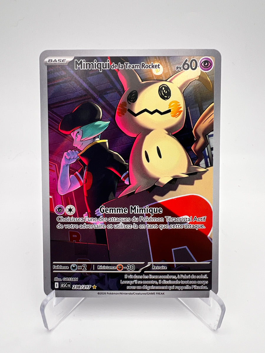 Mimiqui de la Team Rocket 238/217 – AR – Héros Transcendants – NM – Carte Pokémon