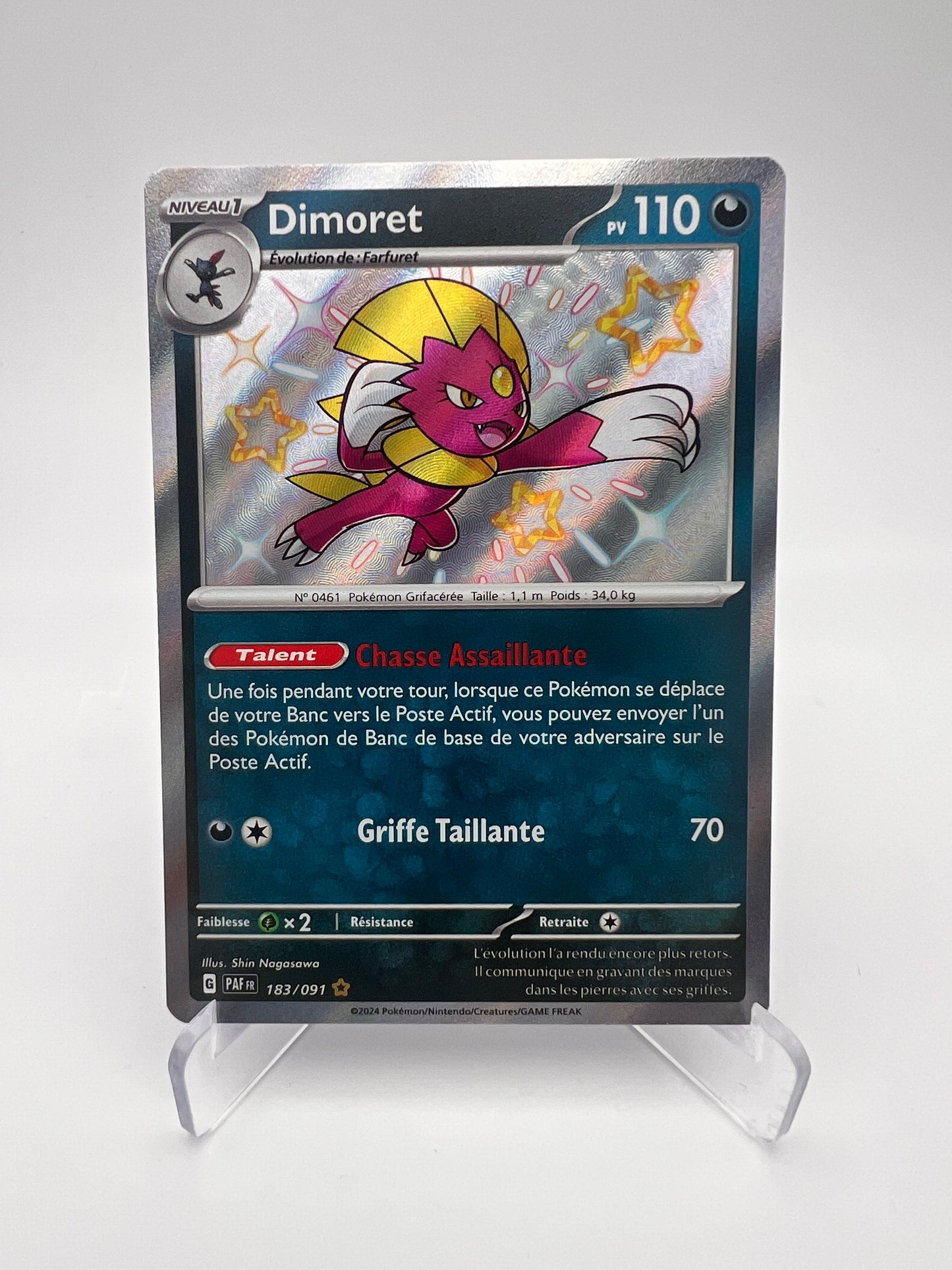 Dimoret 183/091 – Destinées de Paldea – Shiny Rare – FR – NM