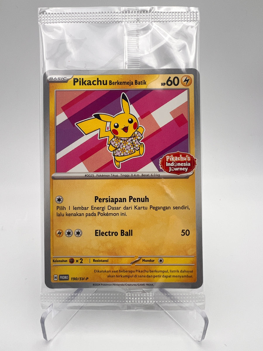 Pikachu Berkemeja Batik – Lot de 4 Promos Scellées – Pikachu’s Indonesia Journey – Scellé – Cartes Pokémon