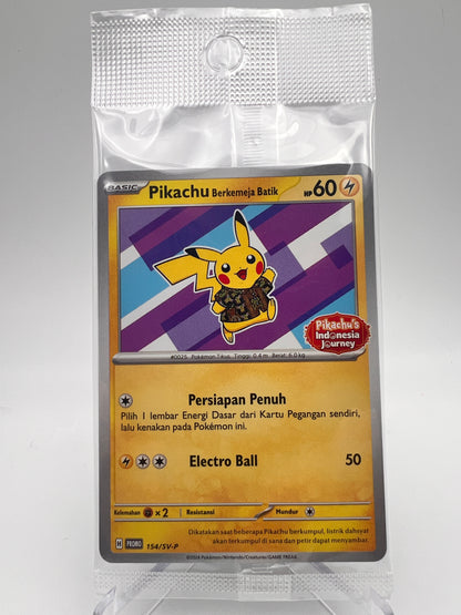Pikachu Berkemeja Batik – Lot de 4 Promos Scellées – Pikachu’s Indonesia Journey – Scellé – Cartes Pokémon