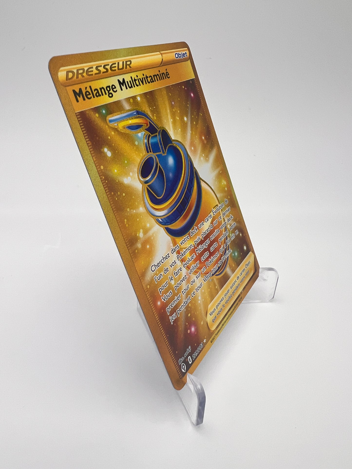 Mélange Multivitaminé 229/203 – Évolution Céleste – FR – Gold Secret Rare – Near Mint