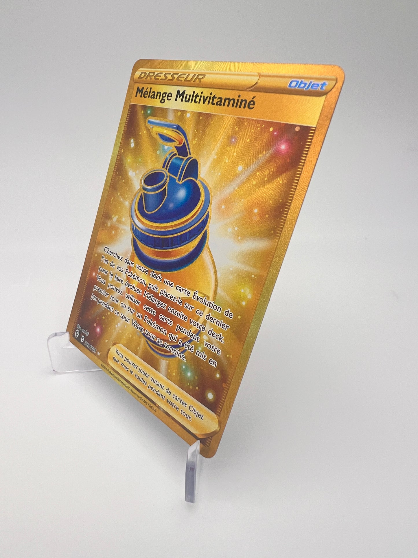 Mélange Multivitaminé 229/203 – Évolution Céleste – FR – Gold Secret Rare – Near Mint