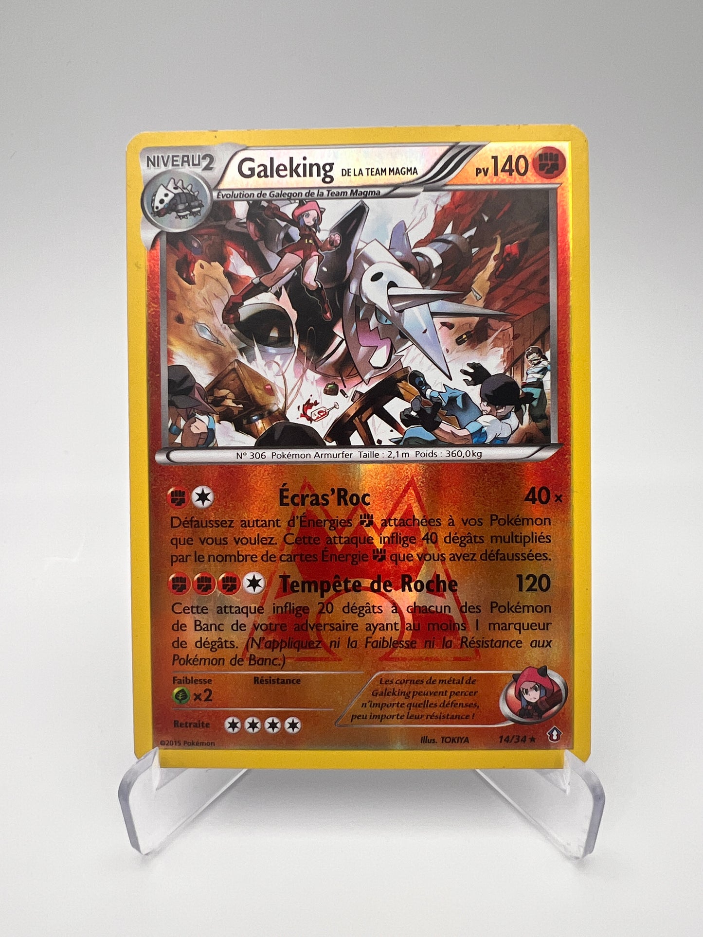 Galeking de la Team Magma 14/34 – Double Danger – FR – Holo Reverse – Excellent