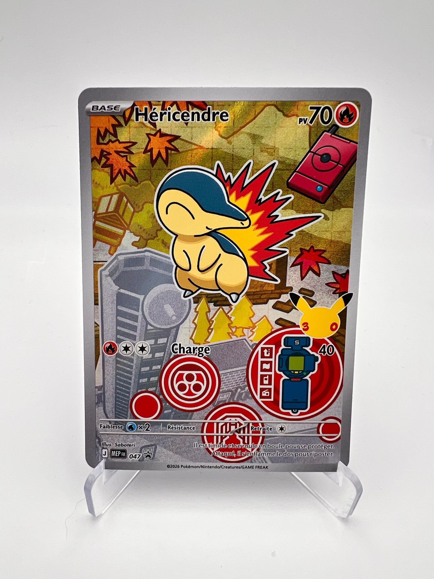 Héricendre 047 – AR ⭐ – Starter 30 ans – Near Mint – Carte Pokémon