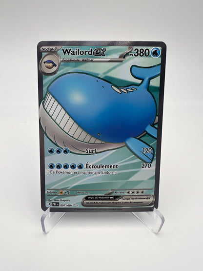 Wailord ex 097/084 – Ultra Rare – Nuit Noire (PBL) – Near Mint – Carte Pokémon