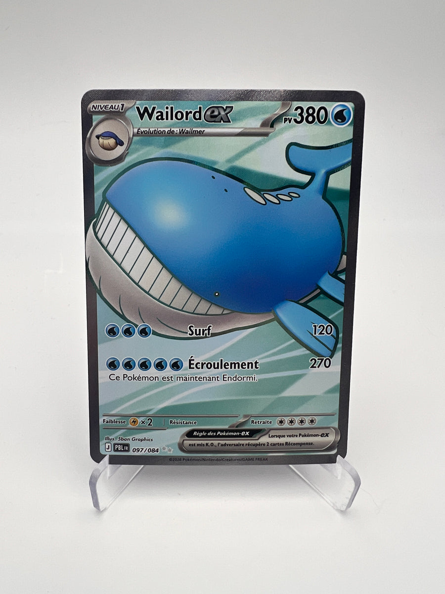 Wailord ex 097/084 – Ultra Rare – Nuit Noire (PBL) – Near Mint – Carte Pokémon