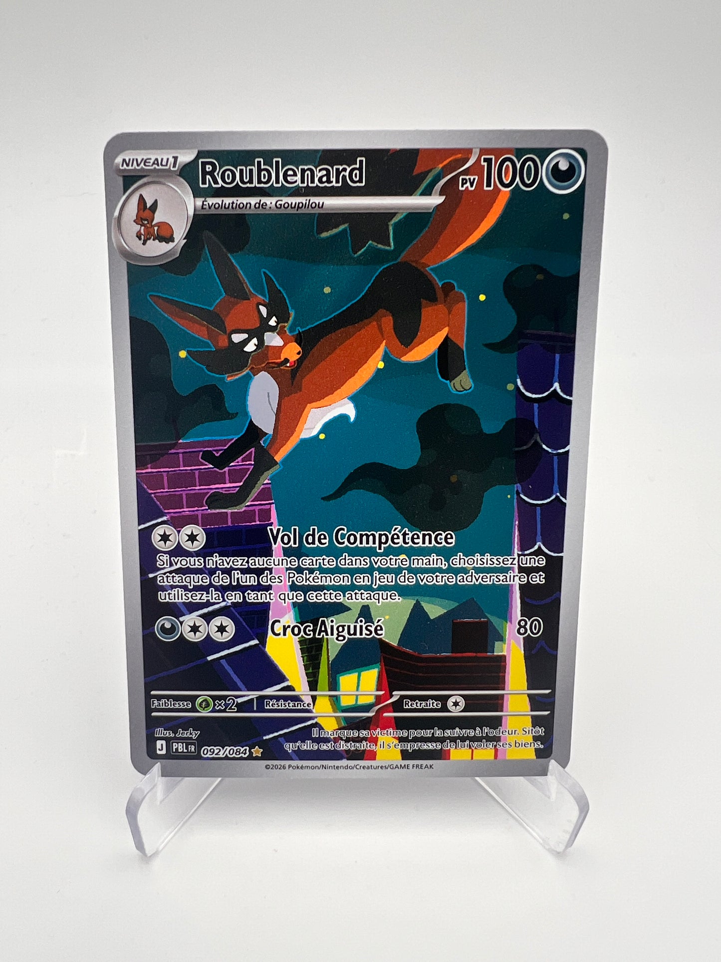 Roublenard 092/084 – Illustration Rare – Nuit Noire (PBL) – Near Mint – Carte Pokémon
