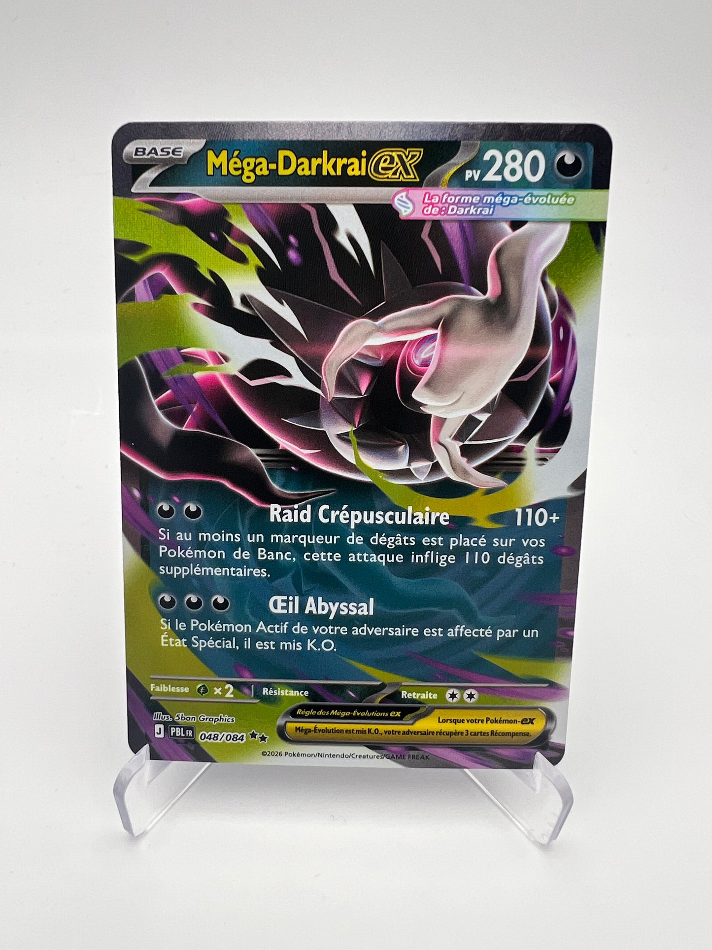 Méga-Darkrai ex 048/084 – Double Rare – Nuit Noire (PBL) – Near Mint – Carte Pokémon
