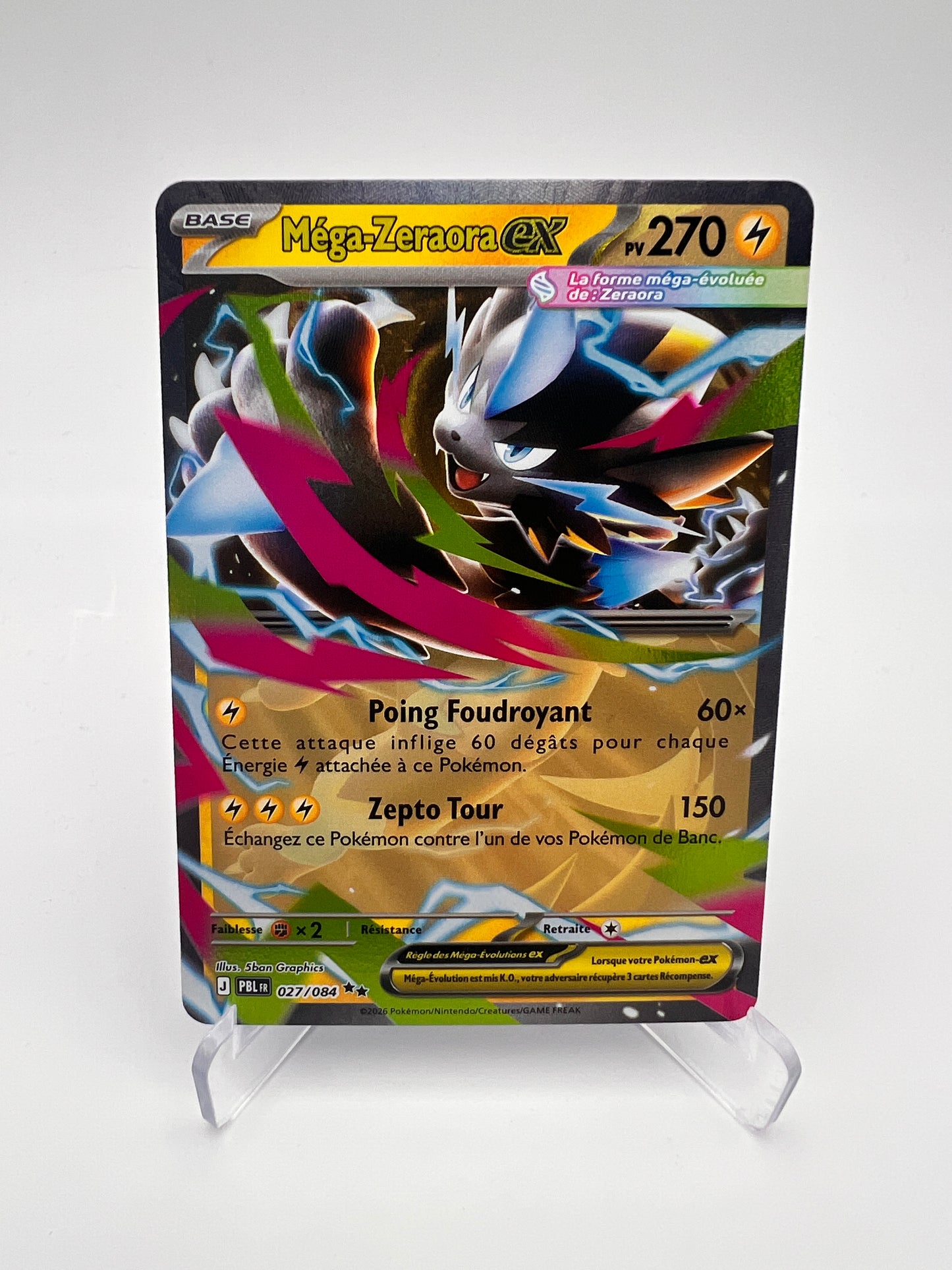 Méga-Zeraora ex 027/084 – Double Rare – Nuit Noire (PBL) – Near Mint – Carte Pokémon