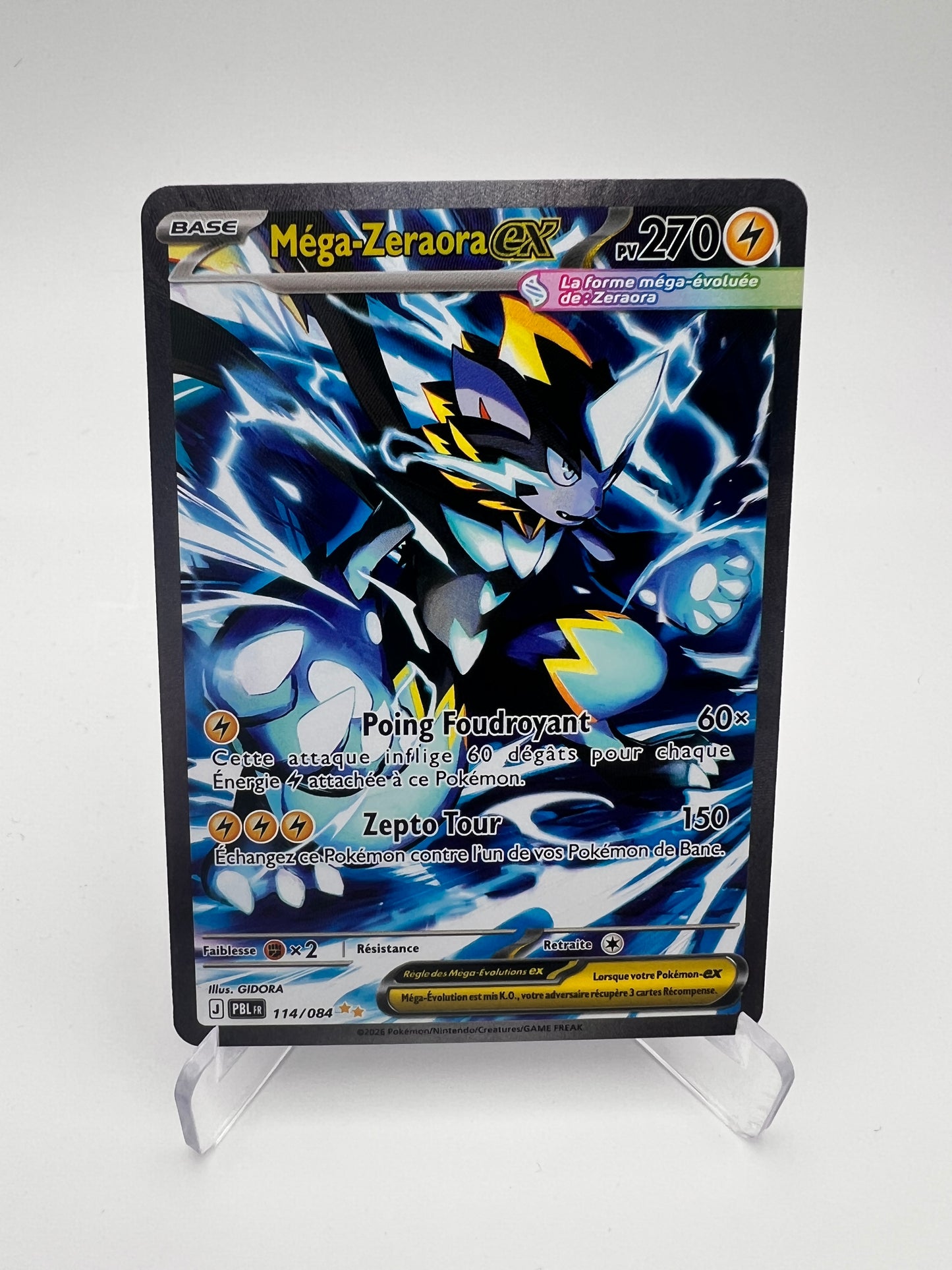 Méga-Zeraora ex 114/084 – Alternative Rare – Nuit Noire – Near Mint – Carte Pokémon
