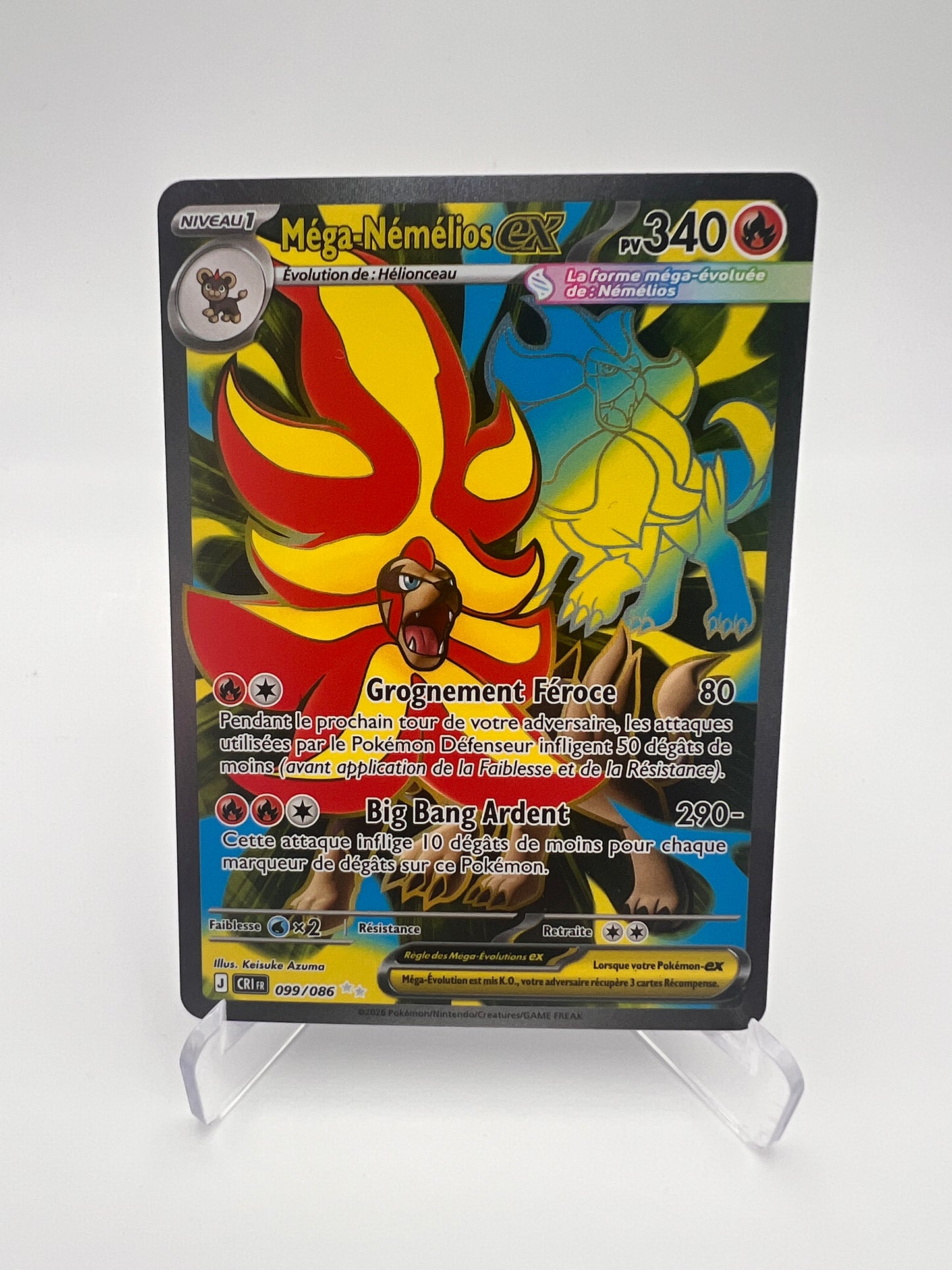 Méga-Némélios ex 099/086 – Illustration Rare – Chaos Ascendant – Near Mint – Carte Pokémon