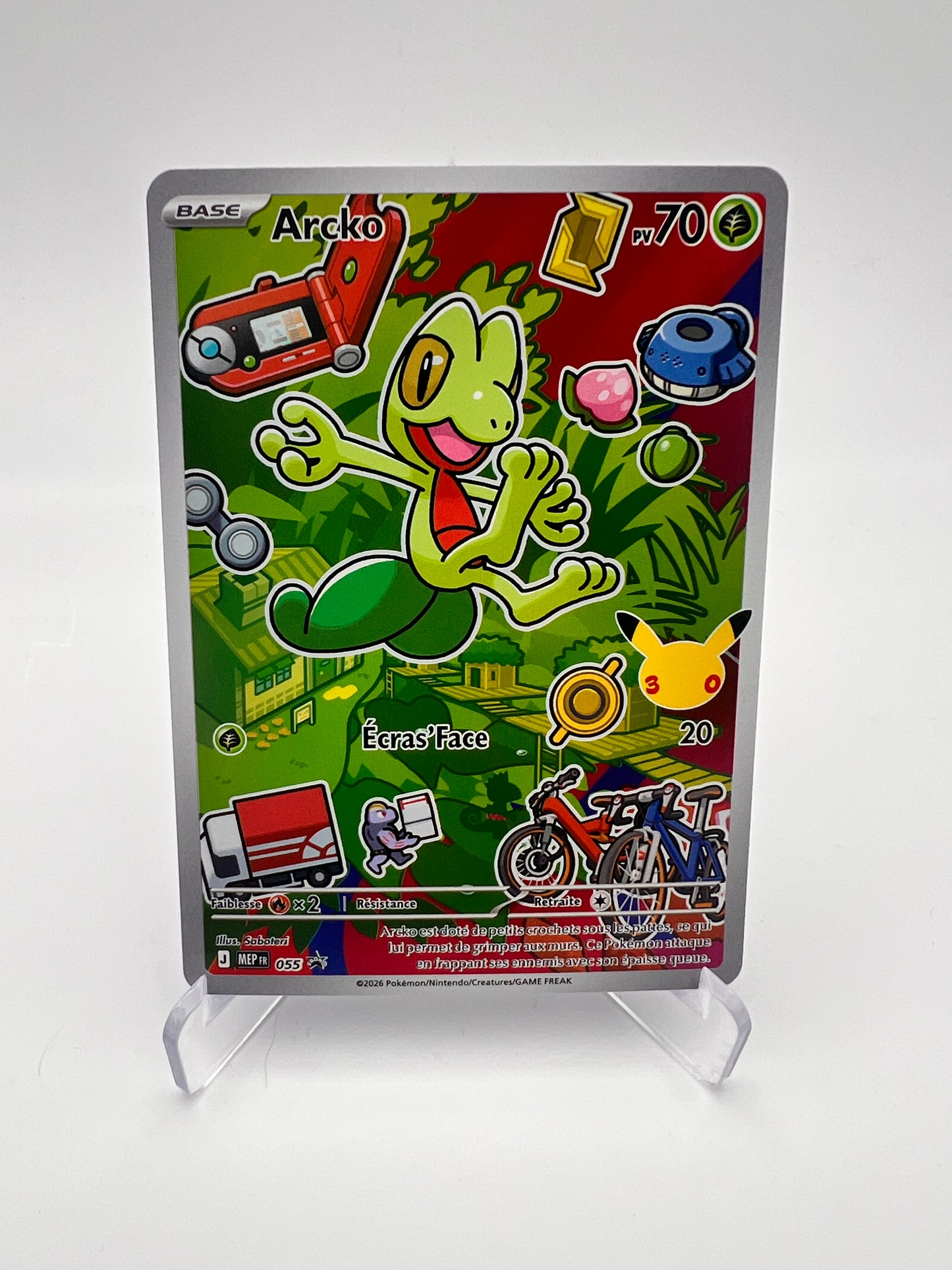 Arcko 055 – AR ⭐ – Promo Starter 30 ans Pokémon – Stamp Pikachu – FR – Near Mint