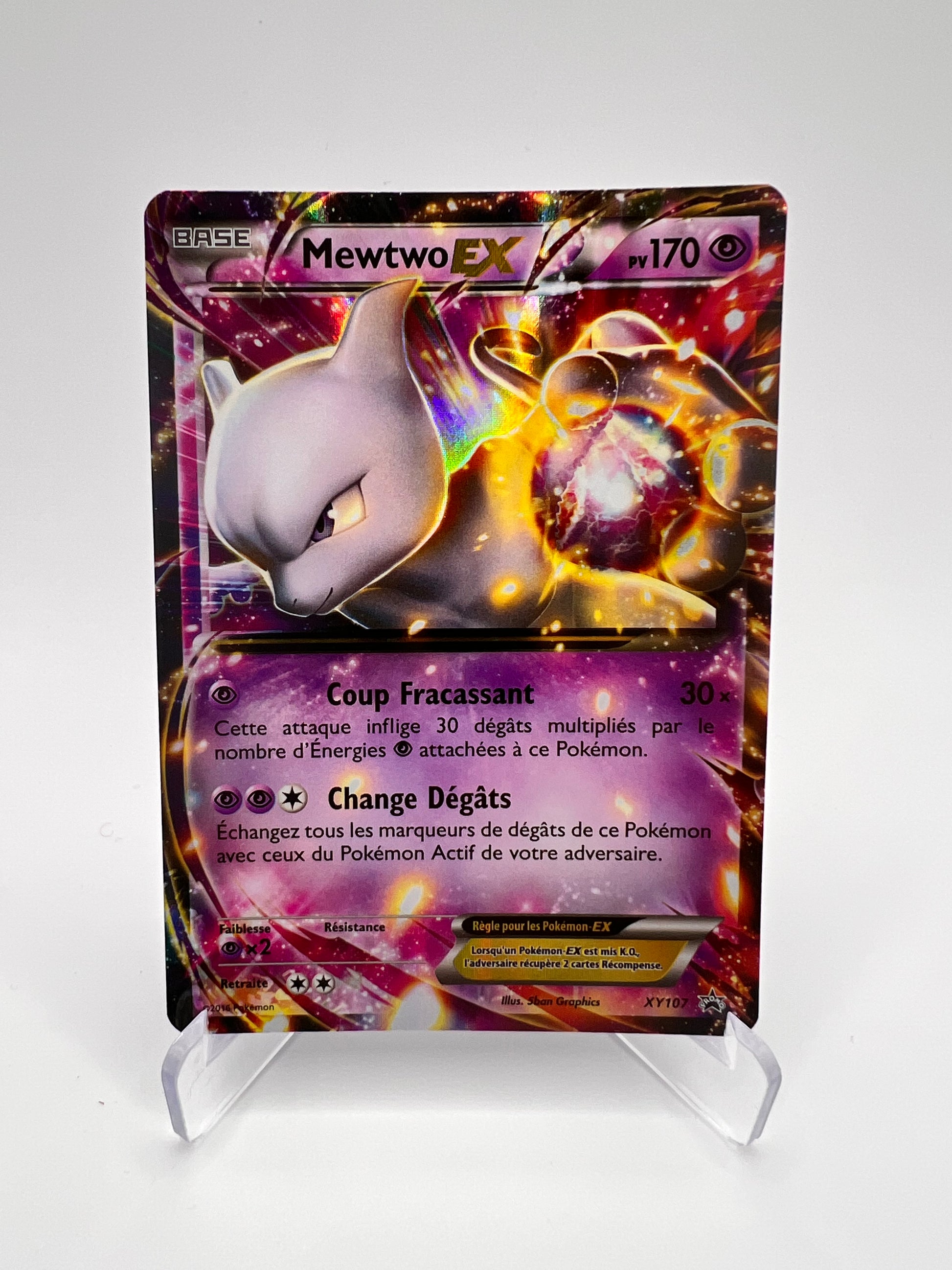 Mewtwo EX XY107 Black Star Promo Holo Pokemon Card (Lightly Played) | Rare Collectible Mewtwo EX XY107 Black Star Promo Holo Pokemon Card (Lightly Played) | Rare Collectible