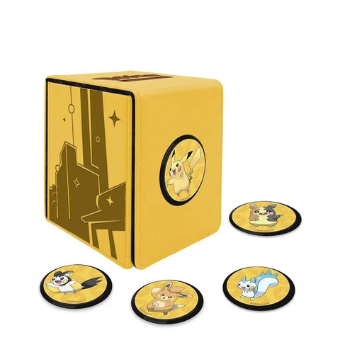 Pokémon - Ultra Pro - Alcove Flip Box Similicuir - Skyline Chatoyante (Jaune) ⚡✨ - Pikadi Collect