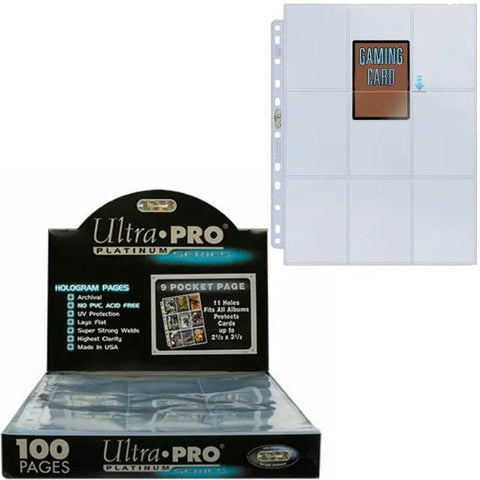 📄 Ultra Pro – 100 Feuilles Classeur 9 Cases – Platinium – Haute Qualité - Pikadi Collect